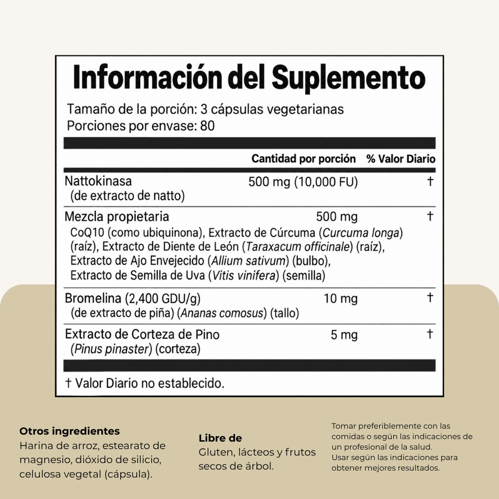 PuraDerma Nattokinasa - Apoyo Avanzado para la Circulación